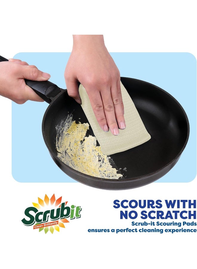 SCRUBIT Multi-Purpose Scouring Pad by Scrub-It - Non-Scratch Cleaning Dobie Pads for Pots, Pans, Dishes, Utensils & Non-Stick Cookware - Sponge Scrubbers Use for Kitchen, Bathroom & More - 6 Pack - Image 3